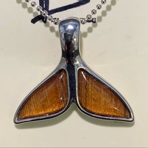 Koa Wood Whale Fin Necklace